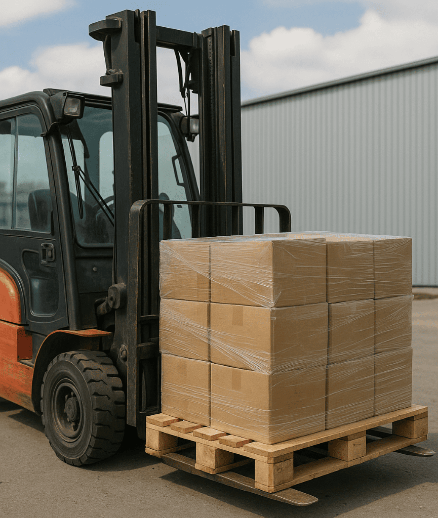 Поддоны на погрузчике